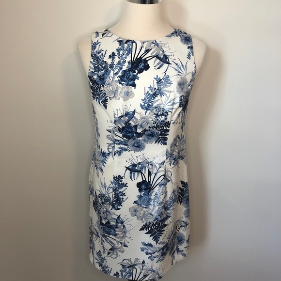 Alyx Sleeveless Print Sheath Dress Blue Size 12